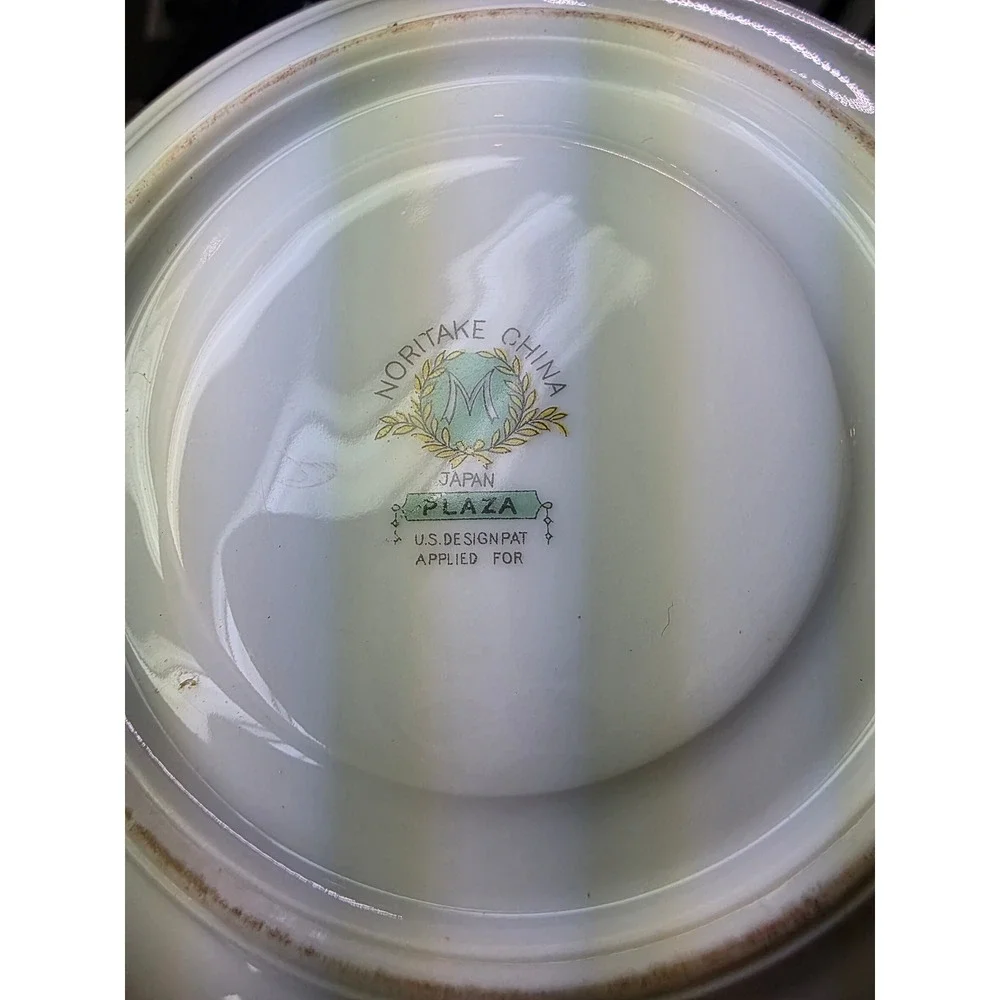 Vintage Noritake Plaza China‎ Saucers Set of 5 Floral Gold Trim Japan 5.5 Inch